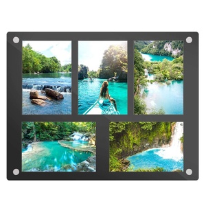 5 ouvertures Acrylique Cadres <span class=keywords><strong>Photo</strong></span> 4x6 En Vrac, Noir Multi Collage <span class=keywords><strong>Photo</strong></span> Cadre support de chevalet et Vis De <span class=keywords><strong>Montage</strong></span> Incluses - Product Image 1