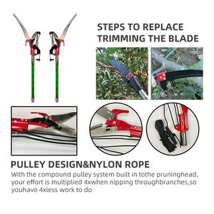 منشار تقليم الأشجار طويل وحاد من الألياف الزجاجية قابل للتمديد بطول 27 قدمًا للاستخدام الخارجي - Product Image 3