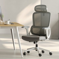 Chaise de bureau ergonomique grande taille et robuste, chaise de visiteur en maille pivotante avec verrouillage d'inclinaison et de réclinaison