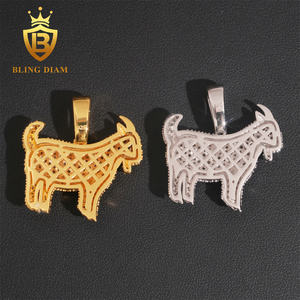 Perhiasan Hip Hop Model Kambing Bertabur Batu Moissanite Perak 925, Liontin Hewan, Promo <span class=keywords><strong>Fashion</strong></span>, dengan Sertifikat GRA - Product Image 5
