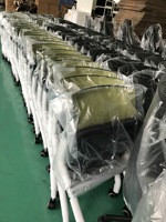 Chaises en maille, siège de réception avec roulettes à roulettes et bras pour le bureau, pliable, pour salle de réunion
