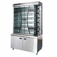 Barbecue rotatif commercial à gaz extérieur 4 broches avec bouton de commande individuel pour rôtir le poulet – Machine à rôtir économe en énergie