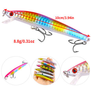 Ensemble <span class=keywords><strong>de</strong></span> leurres <span class=keywords><strong>de</strong></span> pêche, 15 pièces, couleurs mélangées, <span class=keywords><strong>Kit</strong></span> d'appâts Minnow, 10cm, 8.8g, leurres artificiels durs pour la pêche en eau douce et salée - Product Image 3