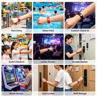 Bracelet en silicone étanche avec puce RFID et NFC pour le contrôle d'accès en salle de sport, la sécurité des casiers de sauna et l'entrée des parcs d'attractions