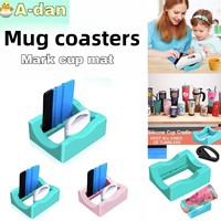 Support de tasse en silicone simple, portable, petit, résistant à la chaleur, carré, antidérapant, pour tasses en verre