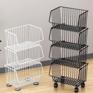 Portaoggetti multifunzione in acciaio a <span class=keywords><strong>parete</strong></span> organizzatore cucina casa passeggino a ruote miste <span class=keywords><strong>scatola</strong></span> per spezia Snack frutta verdura - Product Image 4