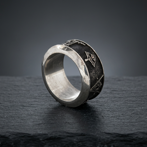 Bague de fraternité personnalisée |   Bague personnalisée avec lettre grecque |   Acier inoxydable avec pierre en zircon - Product Image 3