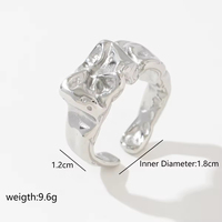 Großhandel Frauen Gold Farbe Textur Temperament Schmuck Wasserdichtes Zubehör Edelstahl Kreative Metall Breiter Ring