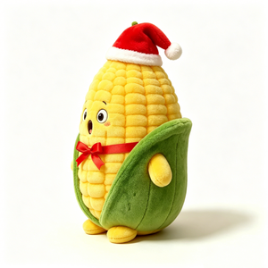 Customize Corn stuffed <b>animal</b>, Cute corn plushier, Holiday vegetable plush, Santa <b>hat</b> corn plush - Product Image 2