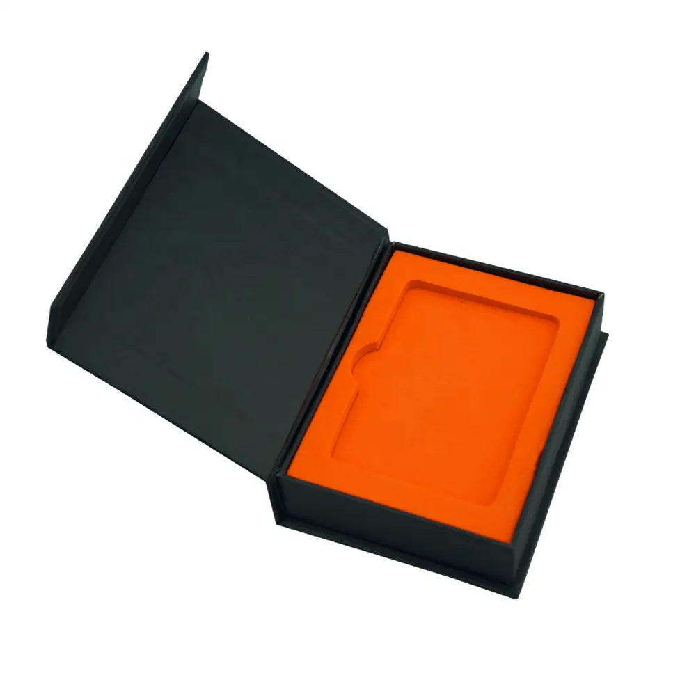 कस्टम उच्च गुणवत्ता मुद्रित गत्ता काले उपहार बॉक्स प्रीमियम उपहार कार्ड के लिए चुंबक के साथ