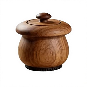 Nuevo Tarro de Almacenamiento de Café de Madera Premium con Tapa, Tarro Vintage para Condimentos, Sal, Pimienta y Azúcar - Product Image 1