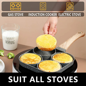 1 sartén para huevos, sartén antiadherente para desayuno, máquina para hacer tortitas <span class=keywords><strong>de</strong></span> jamón, mango <span class=keywords><strong>de</strong></span> madera, sartén para hamburguesas, cocina <span class=keywords><strong>de</strong></span> inducción <span class=keywords><strong>de</strong></span> 4 agujeros, estufa <span class=keywords><strong>de</strong></span> Gas - Product Image 2
