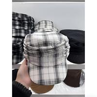 Casquette Gavroche Chic à Carreaux Vintage, Béret en Coton Ajustable pour la Plage, les Sports, les Voyages, le Quotidien et le Style Urbain