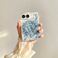 Coque de luxe magnétique à sable mouvant pour iPhone Duo Fold, étui rigide mat dynamique à paillettes liquides