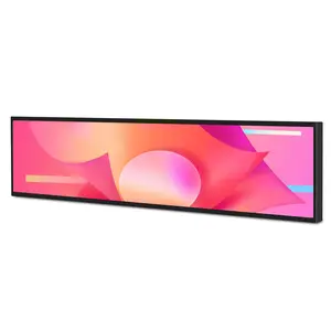 Duvara monte gerilmiş Bar ekran süpermarket ince dijital tabela raf kenar reklam ekran şerit Ultra geniş LCD ekran
