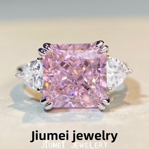 Anillo de Plata de Ley S925 de Lujo para Mujer, <span class=keywords><strong>Diamante</strong></span> Natural de 5 <span class=keywords><strong>Quilates</strong></span>, Corte Cuadrado de Flor de Hielo, <span class=keywords><strong>Diamante</strong></span> de Alta Calidad - Product Image 2