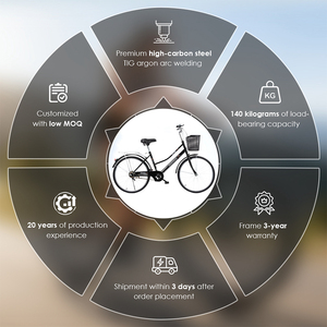 Bicicletta Ibrida da <span class=keywords><strong>Donna</strong></span> Versatile 2026 in Stock, Bici da Città a Velocità Singola per Pendolari, Bicicletta Urbana per <span class=keywords><strong>Donna</strong></span> - Product Image 3