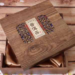 Pu'er Tea <b>Gift</b> <b>Box</b> Solid Wood Rectangle Handmade Craft Storage Container For Tea <b>Cake</b> Packaging High End <b>Gift</b> Use - Product Image 1