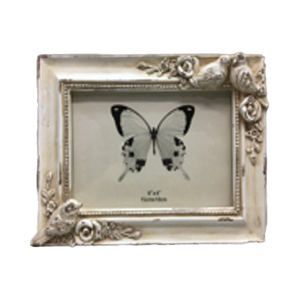 Vintage 7x5 Inch Handmade Letterpress Printed Horizontal Resin <strong>Photo</strong> <strong>Frame</strong> in Gold Black White for Tabletop or Wall Mount - Product Image 3