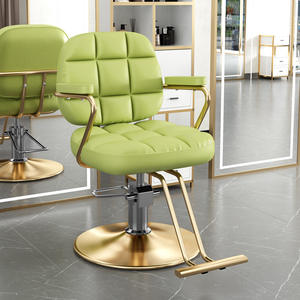 Fauteuil Professionnel <span class=keywords><strong>de</strong></span> Pédicure et Coiffure pour Salon <span class=keywords><strong>de</strong></span> Beauté Barbershop Noir-Or avec Inclinaison et Revêtement en Similicuir - Product Image 5