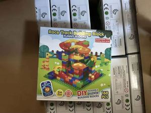Juego de bloques grandes educativos clásicos para niños, con laberinto de bolas y tobogán de embudo, para ensamblar, pista de canicas y circuito de carreras. - Product Image 2