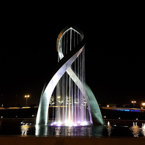 AWS cao cấp bức tượng hiện đại thép không gỉ điêu khắc Chất lượng cao đài phun nước kim loại nước - Product Image 5