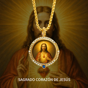 Collar con Colgante de Sagrado Corazón de Jesús al por Mayor, Collar Clásico de Fe, Herencia Sagrada, Mayoreo - Product Image 3