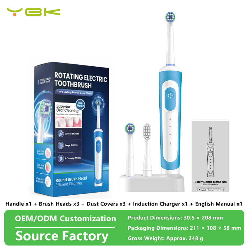 Blue 3pcs toothbrush heads