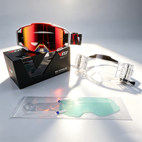 Lunettes de motocross MX avec sangle personnalisée, logo, lentille PC, protection UV 100%, système Roll-Off, déchirables, pour moto tout-terrain