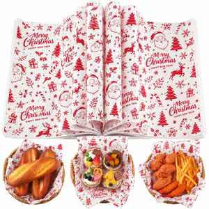 Hojas de Papel para Hornear Navideñas Impresas Personalizadas, Papel de Envolver Alimentos con Recubrimiento de PE para Panadería, Empaquetado de Panadería - Product Image 1