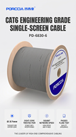 Cable de Red LAN FTP Cat6 de Fábrica OEM, Caja de 305m, Cobre Sólido, 4 Pares, Blindado con Lámina, 550MHz, Cable Ethernet al por Mayor en Rollo