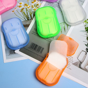 Jabón de Manos Portátil Mini para Viaje, Jabón en Espuma en Rodajas Perfumadas, Toallitas Desechables para Baño, Láminas de Limpieza en Caja para Uso Doméstico - Product Image 1