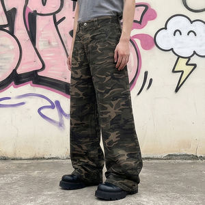 Pantalons sur mesure du fabricant, streetwear, vintage, à jambes larges, pantalons de sport, imprimé camouflage, coupe ample, pantalons cargo baggy pour hommes - Product Image 2