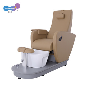 Sillón de Pedicura Eléctrico de 2 Motores con Lavabo de Cerámica, Sistema de Chorro sin Tuberías, Reclinable Ajustable, Mueble de Salón de Uñas en Cuero PU - Product Image 1