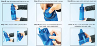 Bouteille d'eau pliable en silicone réutilisable, anti-fuite, pour le sport, les voyages et les activités de plein air, avec logo