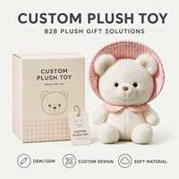 Peluche personnalisée OEM en gros, ours en peluche blanc doux de haute qualité avec bonnet, poupée ours douce personnalisée, jouet promotionnel pour enfants, cadeau