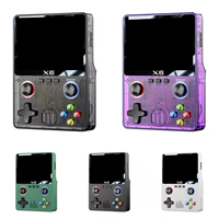 X6 Console de jeu vidéo portable Portable 3.5 pouces affichage Linux 32G Wifi classique classique rétro lecteur de jeu Joystick pour enfants cadeaux