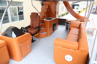 Kinocean Vente flash Bateau ponton à deux étages Triton de 30 pieds avec salle de bain et toboggan à vendre
