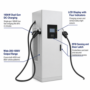 Station de recharge rapide <span class=keywords><strong>DC</strong></span> double pistolet haute puissance Wanbo-570 160 kW, chargeur EV à large plage de tension, direct usine - Product Image 3