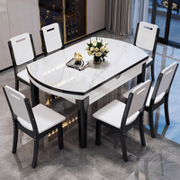 Ensemble Table à Manger Moderne en Marbre Rond 6 Places pour Restaurant