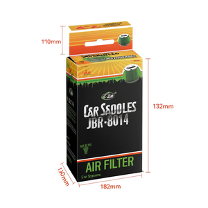 Filtre à air pour voiture JBR-8014, 130 mm, 182 mm, forme conique verte, pour moteur de voiture - Product Image 1