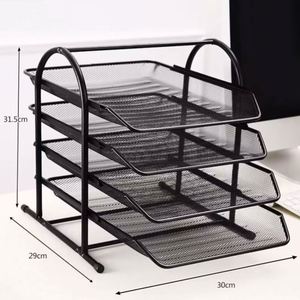 High Quality Best Price 4 Tier Metal Desktop File Organizer with <b>Tray</b> Durable Mesh <b>Drawer</b> and Accessories - Product Image 3