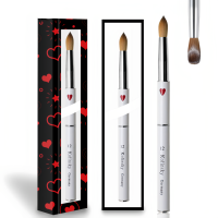 Pinceau professionnel pour nail art en poils de Kolinsky pur, avec manche en métal, durable, taille 5mm-15mm, Socheal WH-036 pour manucure