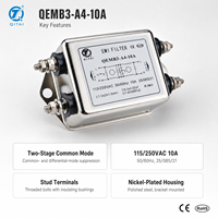Filtre EMI monophasé à deux étages QEMB3-A4-10A 115/250VAC pour la suppression du bruit de mode commun dans les armoires de commande PLC