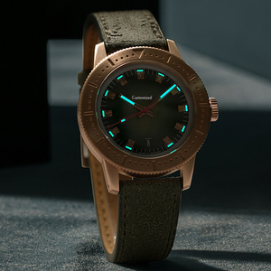 Reloj de Bronce para Hombre, 300 Metros, Estilo Retro, Sumergible, Luminoso, Mecánico - Product Image 5