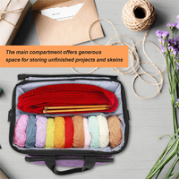 Sac fourre-tout en Crochet, organisateur de rangement de fils d'écouteurs avec poignée robuste et sangle d'épaule détachable, sac en tricot avec séparateur intérieur
