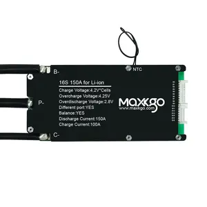 Maxkgo BMS bảng mạch 150A 16S 18650 pin sạc mạch hơn hiện tại bảo vệ cho cân bằng điện xe ô tô