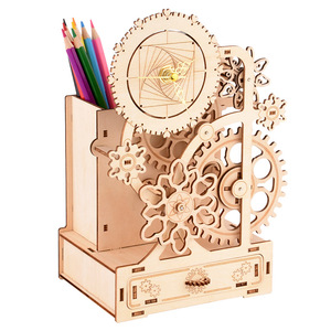 <span class=keywords><strong>Rompecabezas</strong></span> 3D de Madera para Cortar con Láser, Portalápices, Juguetes, Kits de Ensamblaje, Decoración de Escritorio para Niños - Product Image 1
