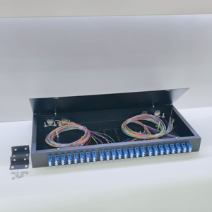 Nhà máy trực tiếp 19 inch Rack mount 24 cổng 48 lõi chế độ duy nhất FTTH sợi quang Patch Panel với LC/UPC <span class=keywords><strong>Pigtail</strong></span> - Product Image 1