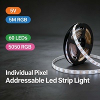 Bande lumineuse LED à pixels adressables individuels RGB WS2812b 60 5050 RGB 5V 5M